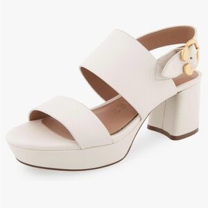 Aerosole Camera Platform Style Sandal Cream Size 7